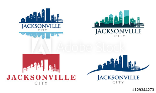 Jacksonville City Skyline Landscape Logo Illustration Set 500x299 Jacksonville City Skyline Landscape Logo Illustration Set
