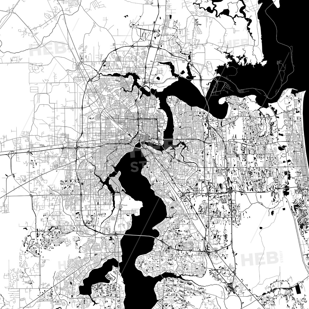 Jacksonville Monochrome Vector Map Hebstreits Sketches 1000x1000 Jacksonville Monochrome Vector Map Hebstreits Sketches