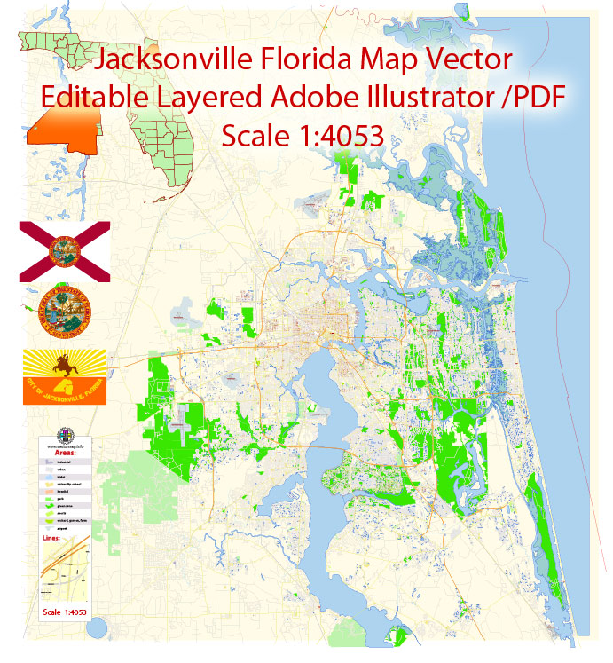 Jacksonville Pdf Map Vector Florida Exact City Plan Detailed 691x747 Jacksonville Pdf Map Vector Florida Exact City Plan Detailed