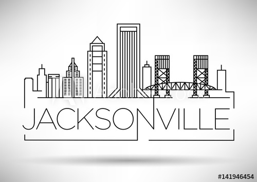 Minimal Jacksonville Linear City Skyline With Typographic Design 500x354 Minimal Jacksonville Linear City Skyline With Typographic Design