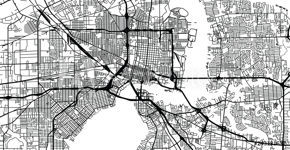 Photo Art Print Urban Vector City Map Of Jacksonville, Florida 1000x518 Photo Art Print Urban Vector City Map Of Jacksonville, Florida