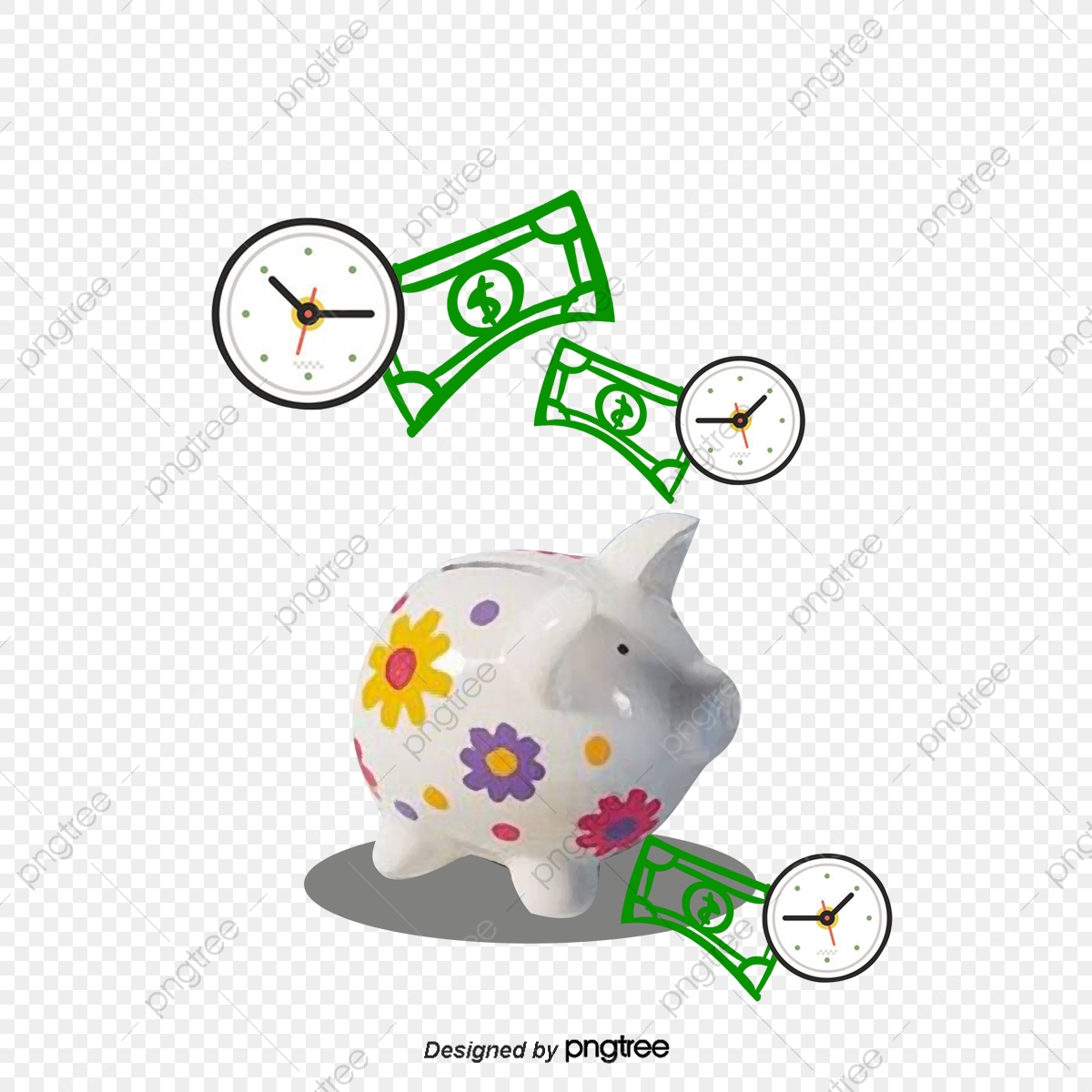 1200x1200 Piggy Save Time And Money Jar, Time Vector, Money Vector, Money