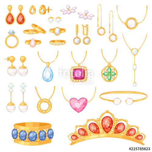 500x500 Jewelry Vector Jewellery Gold Bracelet Necklace Earrings