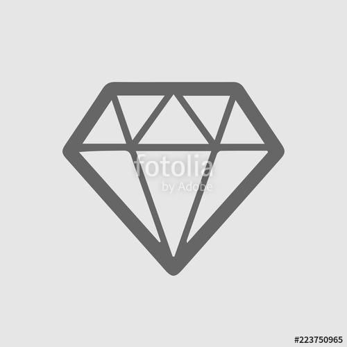 500x500 Diamond Icon Vector Jewel Symbol Simple Isolated Illustration