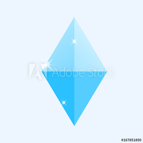 500x500 Flat Simple Precious Stones Isolated On White Background Blue