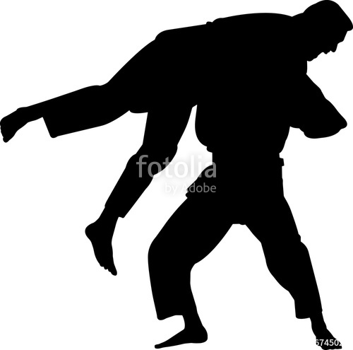 500x495 Brazilian Jiu Jitsu Isolated Vector Silhouette Stock Image