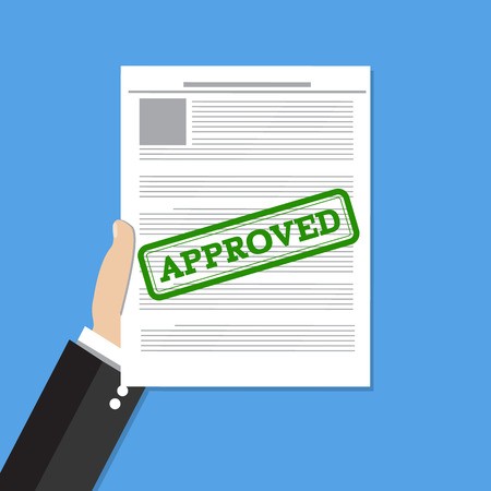 450x450 Hand Holds Approved Document Job Application Approved Vector