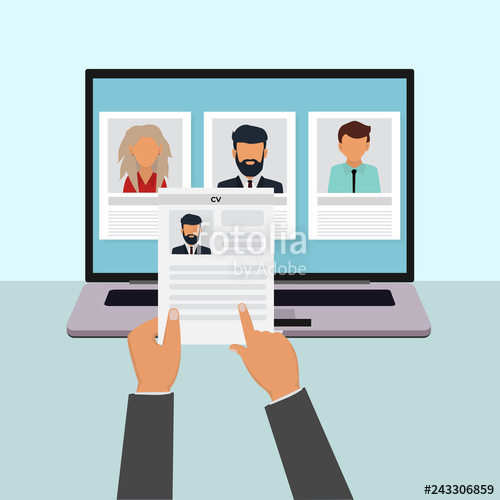 500x500 Human Resources, Remote Job Application, Job Interview Vector