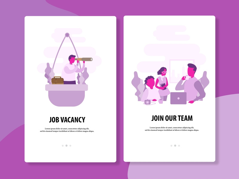 800x600 Job Looking And Recruitment Vector Template
