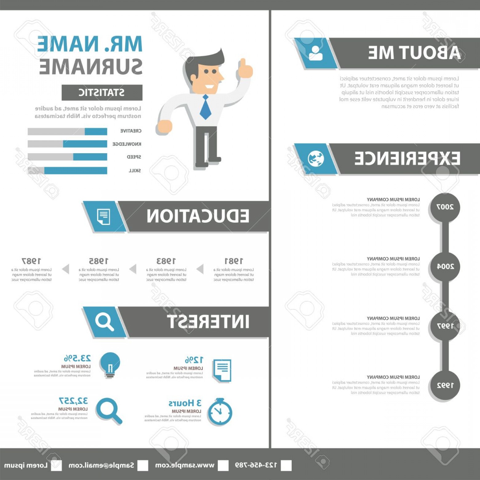 1560x1560 Photostock Vector Smart Creative Resume Business Profile Cv Vitae