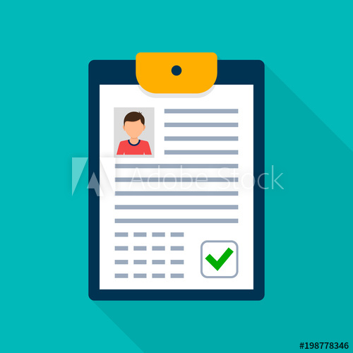 500x500 Clipboard With Man Silhouette Illustration Approved Checklist Job