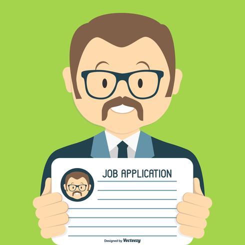 490x490 Cute Job Searchapplication Illustration