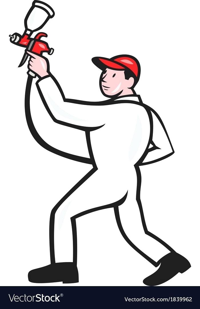 700x1080 Spray Painter Paint Gun Side Cartoon Vector Image Booth Job