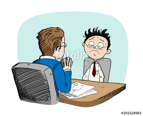 500x407 Job Interview, A Hand Drawn Vector Doodle Illustration Of A Job