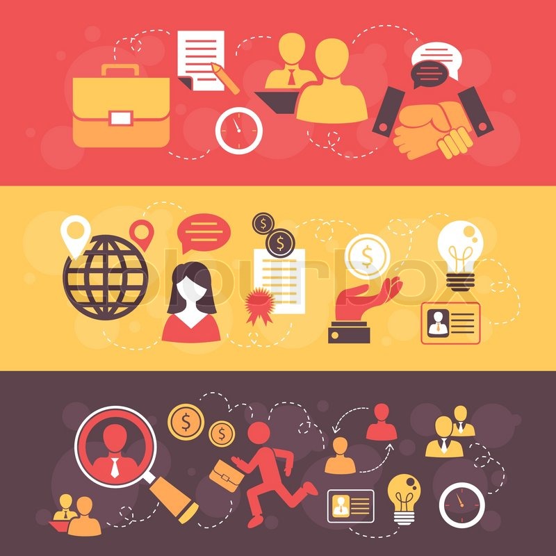 800x800 Job Interview Flat Banner Horizontal Stock Vector Colourbox