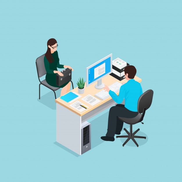 626x626 Job Interview Isometric Illustration Vector Free Download