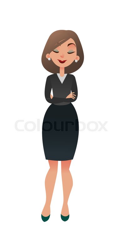 400x800 Job Interview Young Cartoon Woman Stock Vector Colourbox