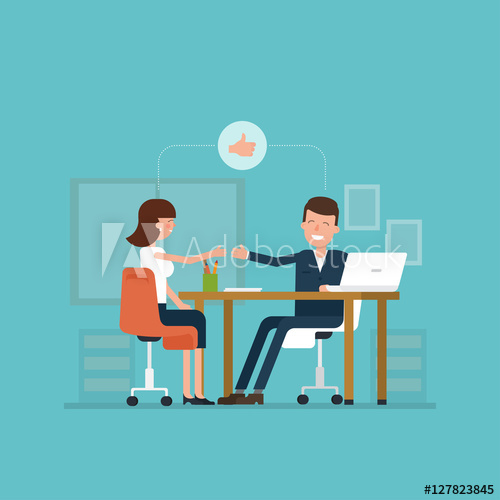 500x500 Vector Concept Of Job Interview Women In Flat Style
