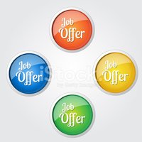 200x200 Job Offer Colorful Vector Icon Design Stock Vectors
