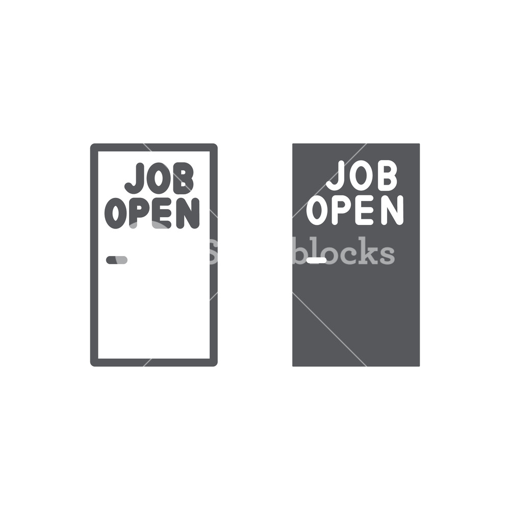 1000x1000 Job Opening Line And Glyph Icon, Work And Recruiting, Job Offer