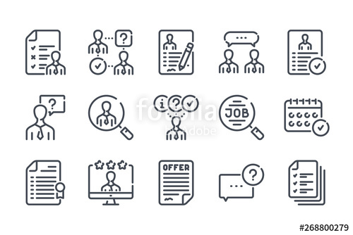 500x334 Interview Related Line Icon Set Job Offer And Employment Vector