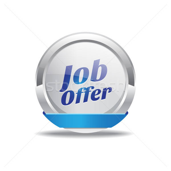 600x600 Job Offer Blue Vector Icon Button Vector Illustration Rizwan Ali