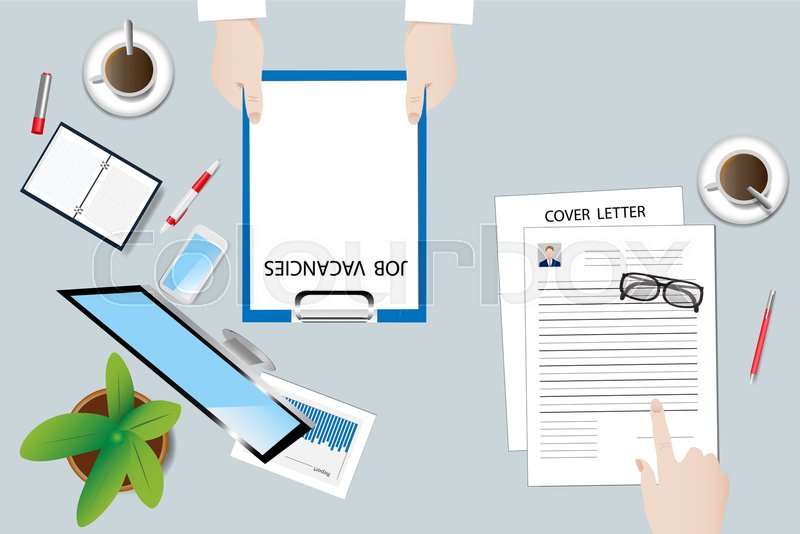 800x534 Top View Of The Office Desk With Stock Vector Colourbox