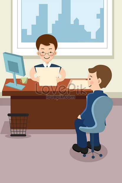 414x620 Job Recruitment Interview Cold Light Fresh Vector Illustration