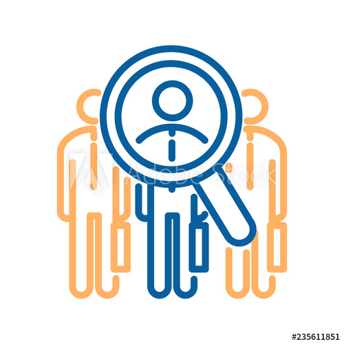 500x500 Vector Trendy Thin Line Icon With Business Men And A Glass