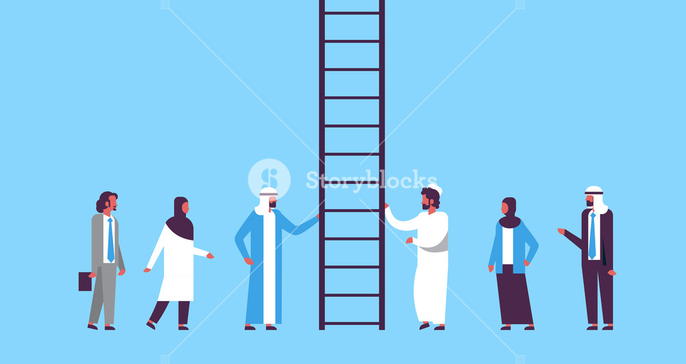 1000x531 Arabian People Group Climbing Career Ladder Way Up New Job