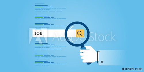 500x250 Flat Line Design Website Banner Of Job Searches, Career