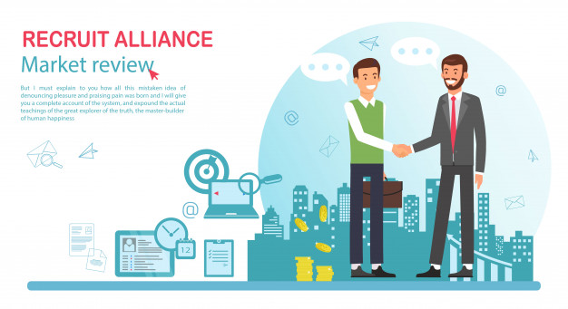 Flat Banner Recruit Alliance Job Market Review Vector Premium 626x341 Flat Banner Recruit Alliance Job Market Review Vector Premium
