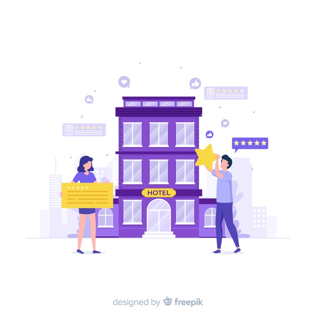 626x626 Flat Hotel Review Background Vector Free Download