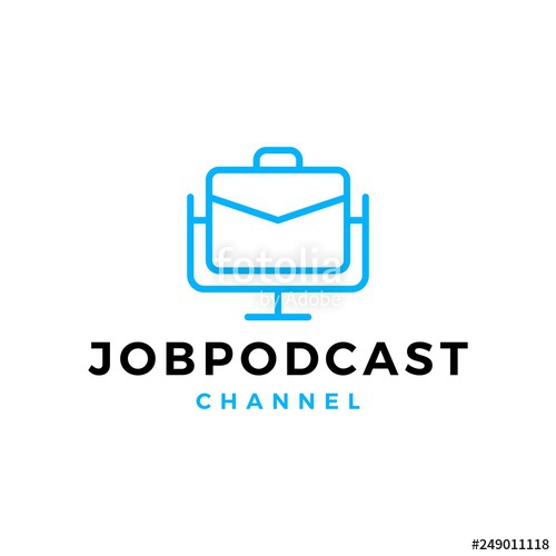 500x500 Job Podcast Logo Icon For Job Blog Video Vlog Review Channel