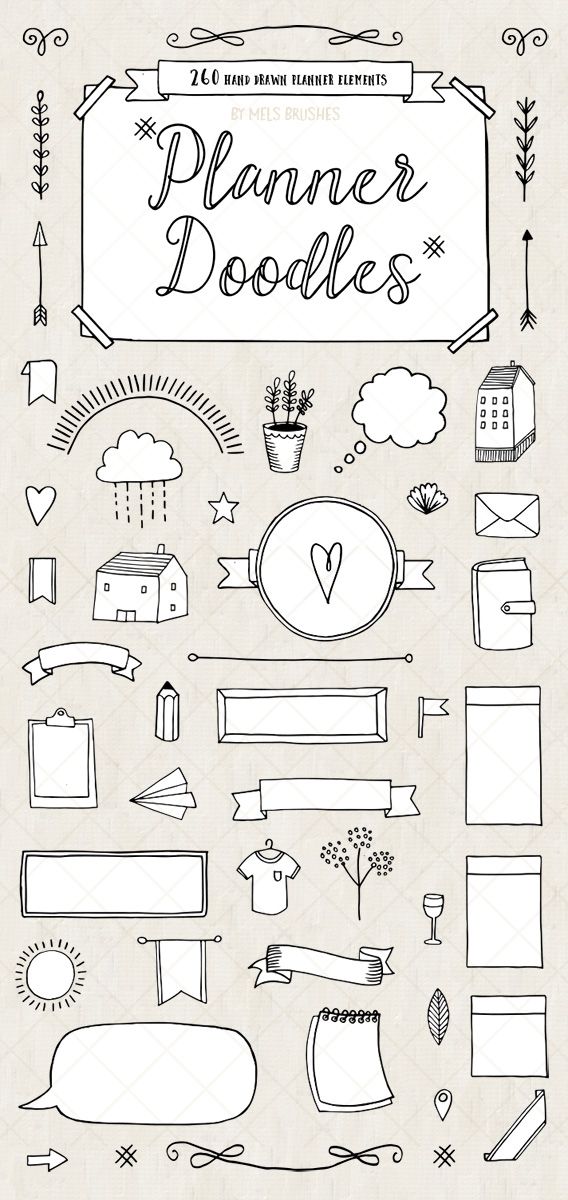 568x1200 Download Bullet Journal Diary And Art Planner Vector Doodles