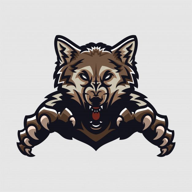 626x626 Plantilla De Logotipo De Mascota De Juego De Lobo De Esport Vector