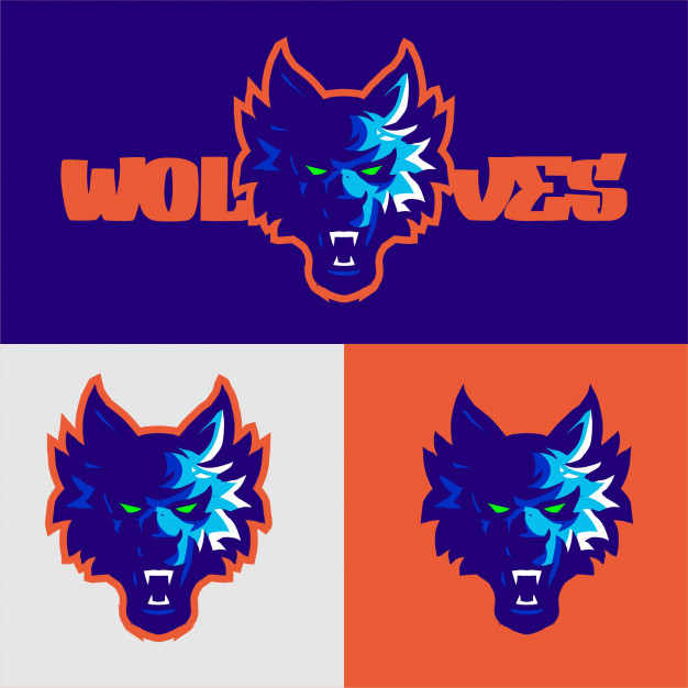626x626 Plantilla De Vector De Juego De Logotipo De Mascota De Lobos