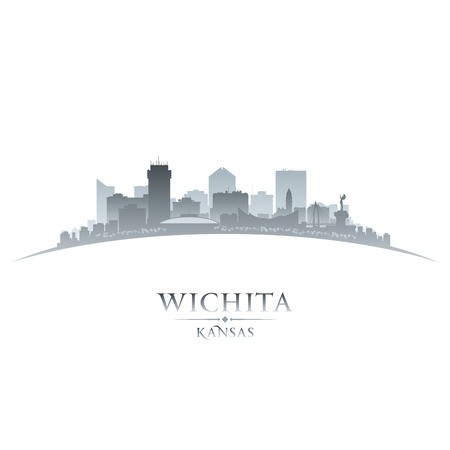 450x450 Wichita Kansas City Skyline Silhouette Vector Illustration