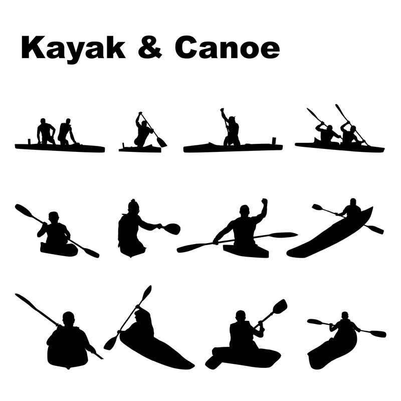 800x800 Kayak Canoe Vector Silhouette