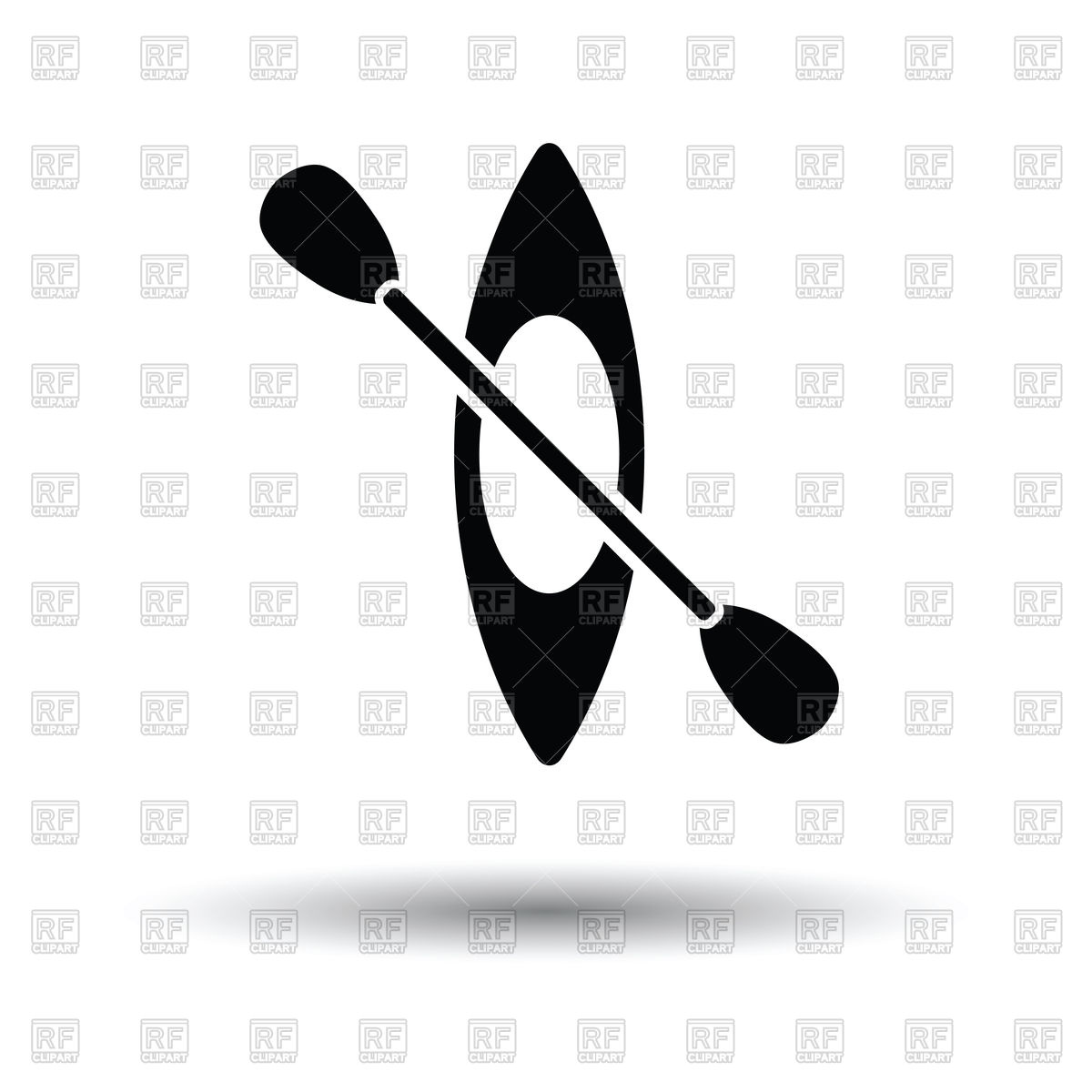 1200x1200 Kayak And Paddle Icon On White Background Vector Image