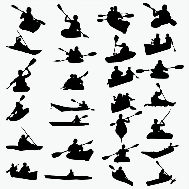 626x626 Kayak Silhouettes Vector Premium Download