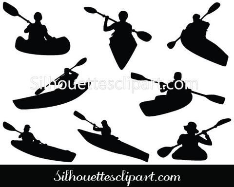 480x384 Kayaking Silhouette Vector Sports Silhouette Vector Kayaking