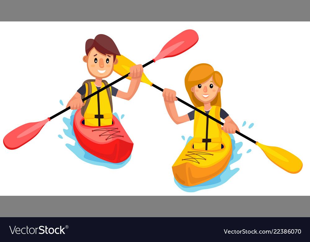 1000x780 Couple Rides A Kayak Boat On The Lake Royalty Free Vector