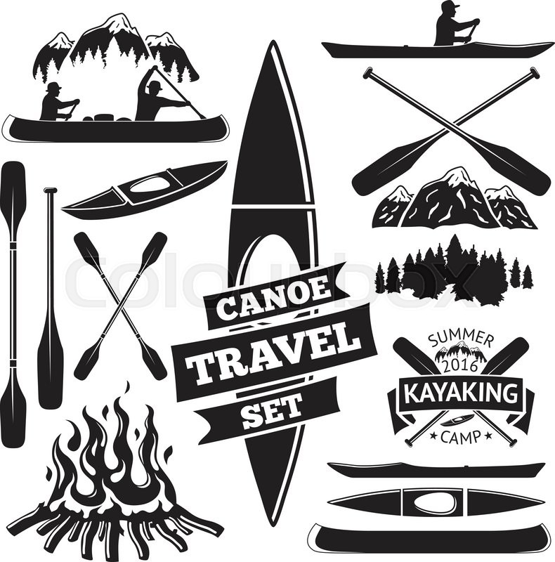 790x800 Set Of Canoe And Kayak Design Stock Vector Colourbox
