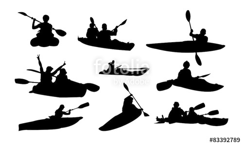500x299 Kayak Paddle Boat Silhouette Stock Image And Royalty Free Vector