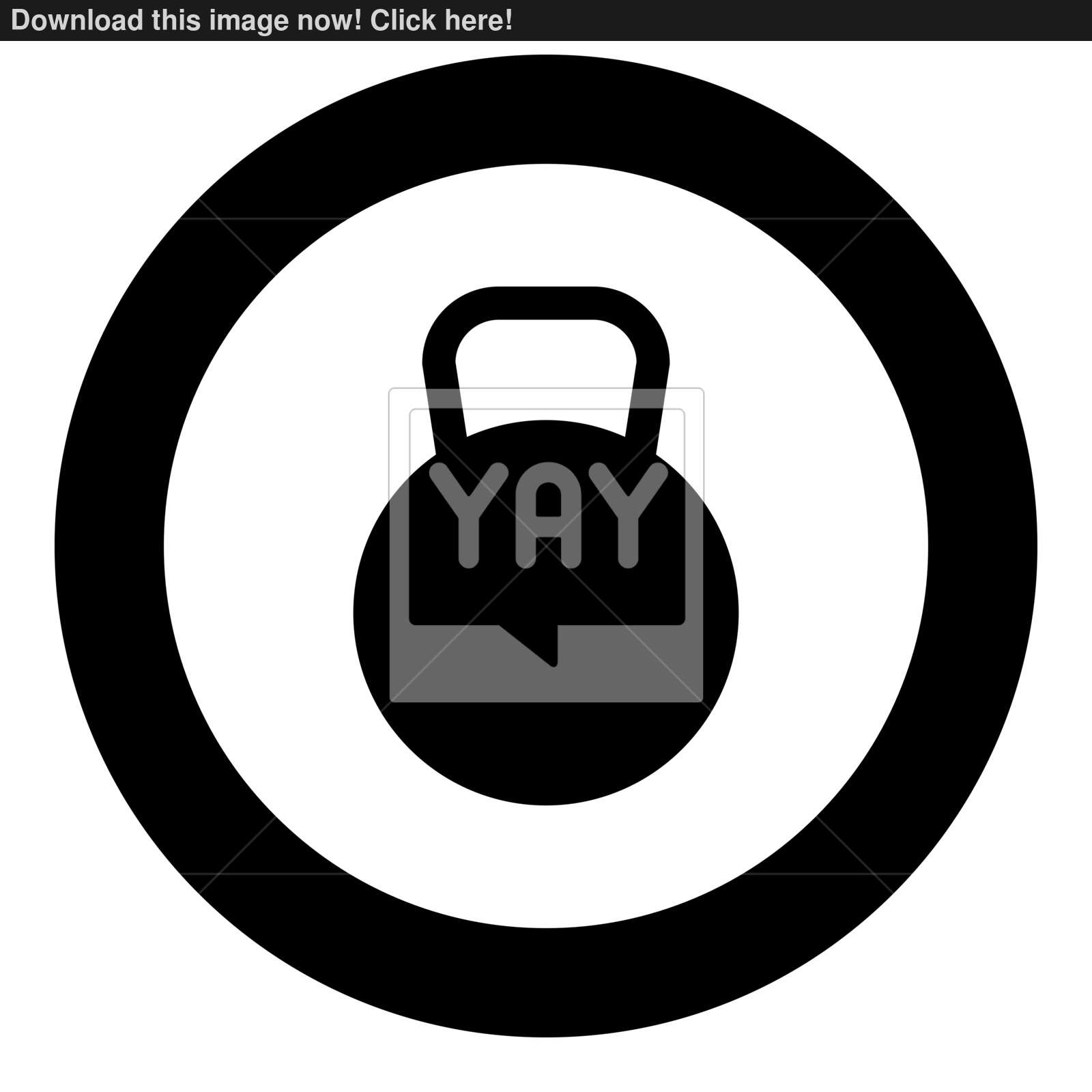 1600x1600 Kettlebell Icon Black Color In Circle Or Round Vector