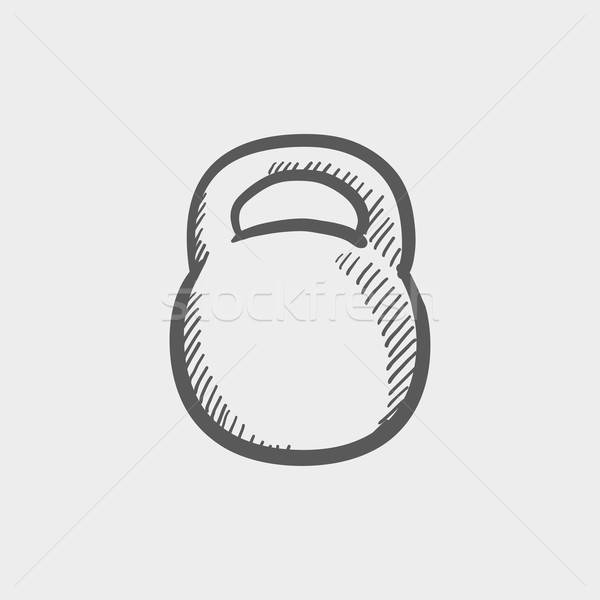 600x600 Kettlebell Sketch Icon Vector Illustration Andrei Krauchuk