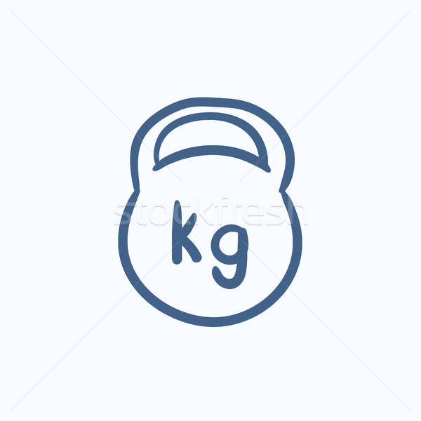 600x600 Kettlebell Sketch Icon Vector Illustration Andrei Krauchuk