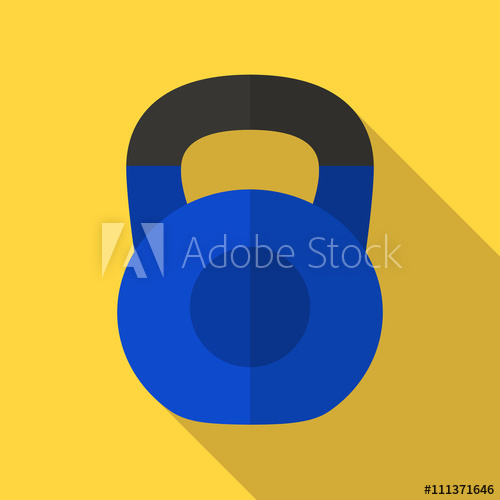 500x500 Vector Illustration Icon Of Toy Blue Kettlebell With A Matt Black
