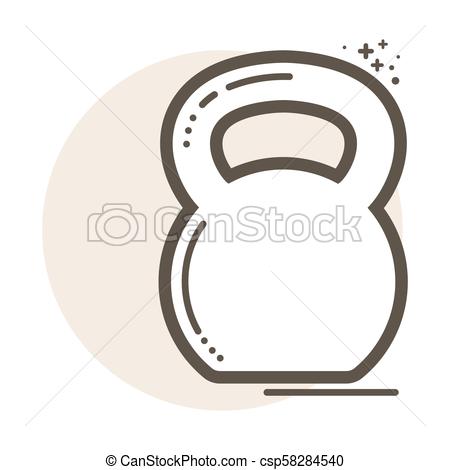 450x470 Vector Kettlebell Lineart Icon Symbol On The White Background
